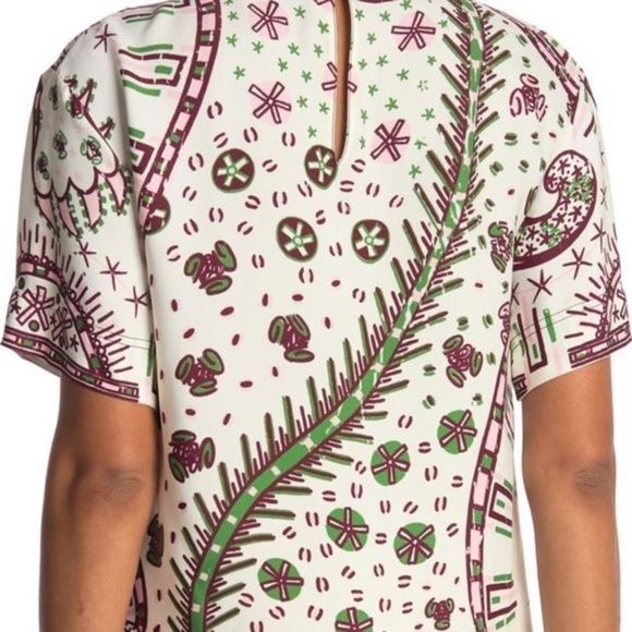 NWT Valentino Short Sleeve Safari Keyhole cutout Top Size 6 - Picture 11 of 12